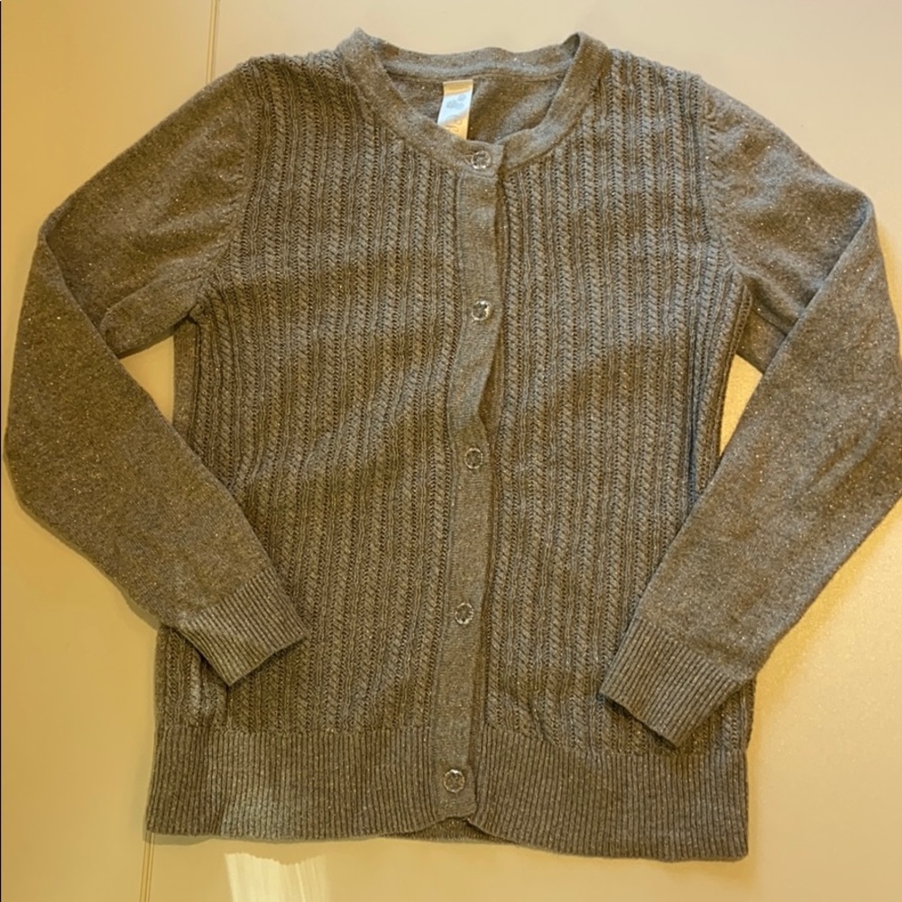 Cherokee Gray Cardigan Sweater Jewel Buttons